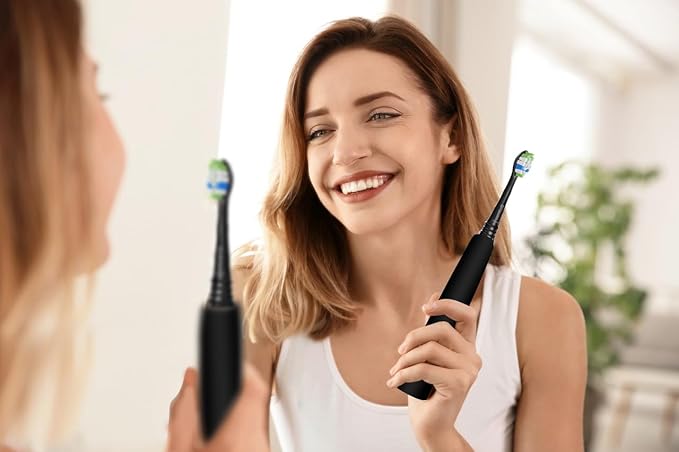 Replacement Toothbrush Heads Compatible with Philips Sonicare ProtectiveClean 4100 5100 5300 6100 Electric Toothbrushes, W Replacement Head for Sonicare, Black, 8 Count