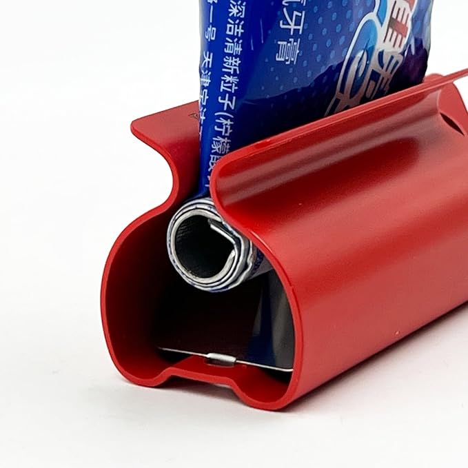 Toothpaste Squeezer - Metal Tube Squeezer Stainless Steel Tube Wringer UDQYQ Toothpaste seat Holder Stand (Red)