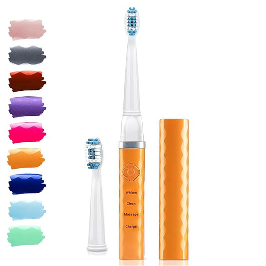 Pop Sonic USB Charge Anywhere Toothbrush(Orange) | Rechargeable Toothbrush w/Up to 40,000 Brush Strokes/Minute-Long-Lasting Dupont Nylon Bristles -Teens & Adult