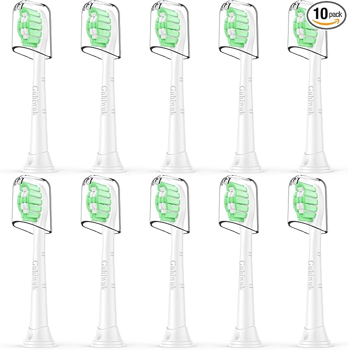Guhiwuk Designed for Sonicare Replacement Heads, Electric Toothbrush Replacement Brush Heads Compatible with Philips Sonicare, 10 Pack, White
