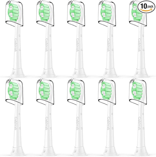 Guhiwuk Designed for Sonicare Replacement Heads, Electric Toothbrush Replacement Brush Heads Compatible with Philips Sonicare, 10 Pack, White