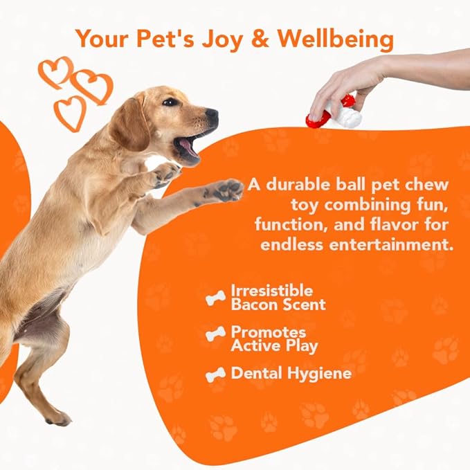 Cross Chew Toy for Dogs, Bacon Scented Tough Dog Toys, Long-Lasting and Durable Teething Toys, Chew and Squeeze Odor Stimulating Dog Chew Toys