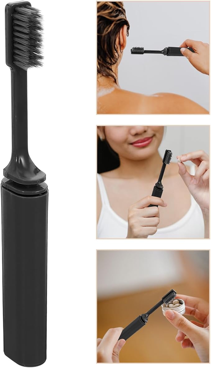 10Pcs Folding Travel Toothbrushes with Soft Bristles and Cover Portable Compact Design for Camping Business Trips and Home Use Lightweight Oral Care