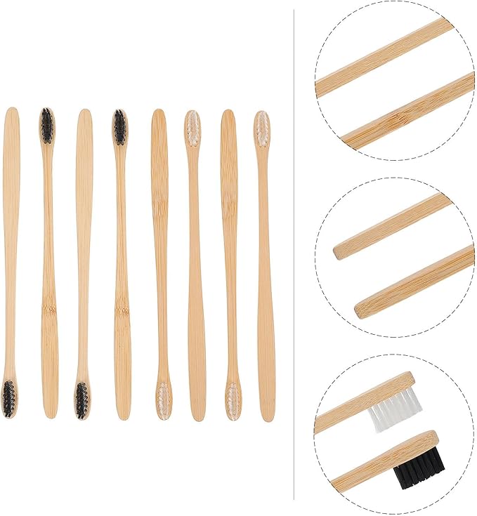 SILENRADAWN 20pcs Toothbrushes with Soft Bristles for Home Use Ergonomic Small Head Design Smooth Natural Handles Comfortable Grip Black and White for Adults