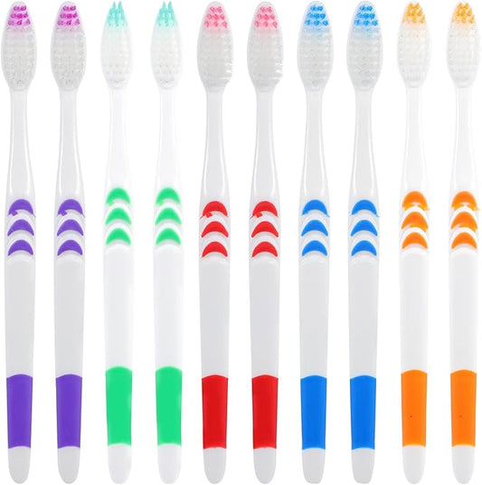30pcs Disposable Soft Bristle Toothbrushes Bulk Pack for Travel and Home Use Ergonomic Handle Lightweight Portable Oral Care for Hotels and Trips