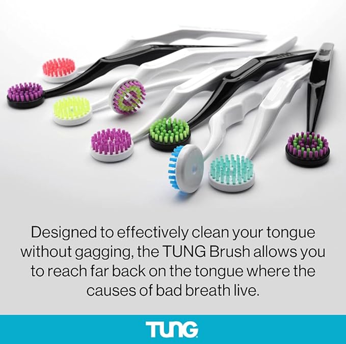 Tung Tongue Gel, Fresh Mint Tongue Cleaner Paste, Bad Breath Odor Eliminator, Halitosis Defense, BPA Free, USA Made (2-Pack)
