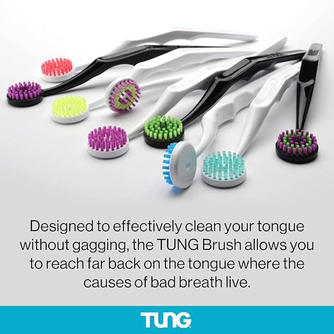TUNG Tongue Gel, Natural Mint Blast Tongue Cleaner Paste, Bad Breath Odor Eliminator, Halitosis Defense, BPA Free, USA Made (2-PACK)