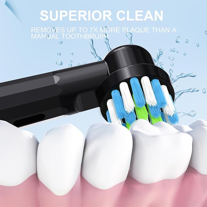 NatraProw Toothbrush Replacement Heads Compatible with Oral b Electric Toothbrush （ 8 White
