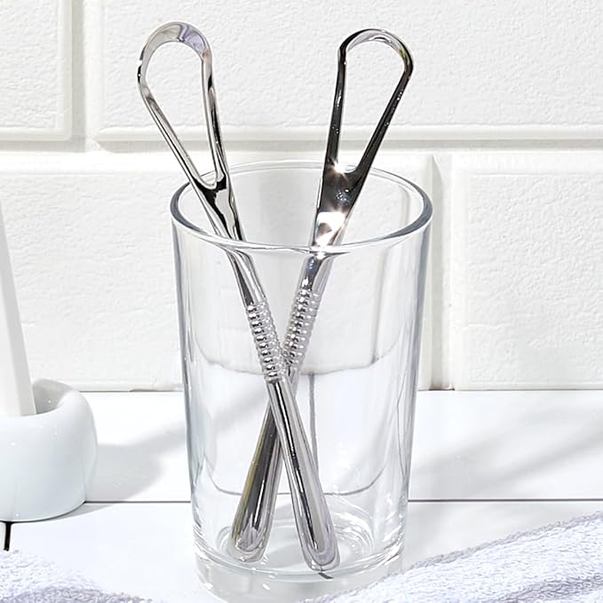 IBANCOOL Tongue Scraper – 316L Stainless Steel Tongue Cleaner with Ergonomic Design to Minimize Gag Reflex, Deep Cleaning Tool, Made in Korea (Wide type for Adults)