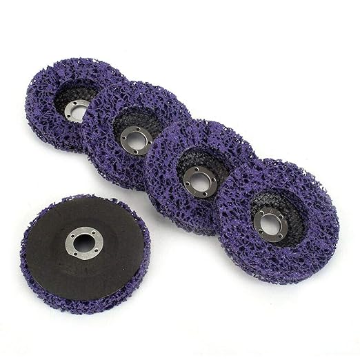 SIGNI 4" x 16mm Poly Strip Discs Stripping Wheel for Angle Grinder -Remove Paint, Rust and Clean Welds Oxidation (5 Pack-Purple)