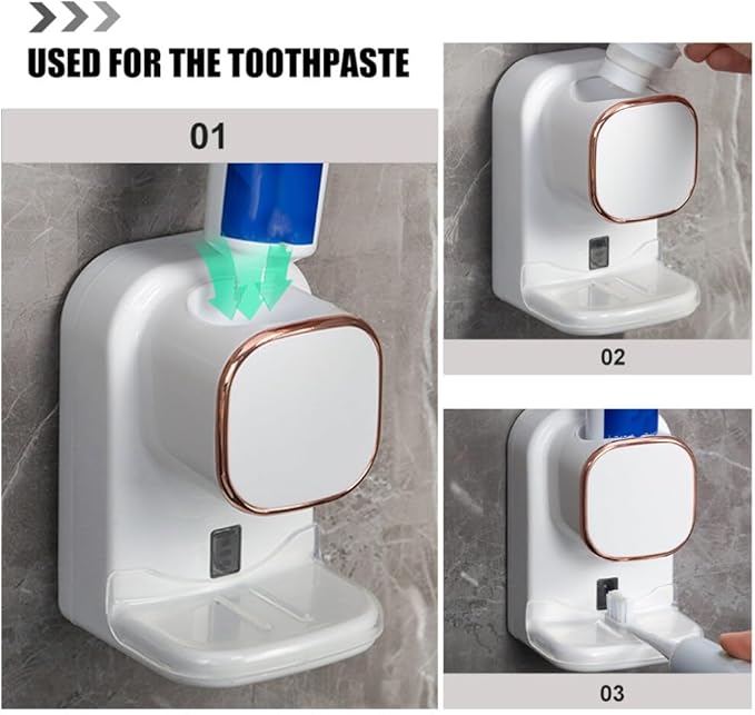 GLEAVI Toothpaste Squeezer Tool Electric Dispenser Squeeze Mount Toothpaste Holder