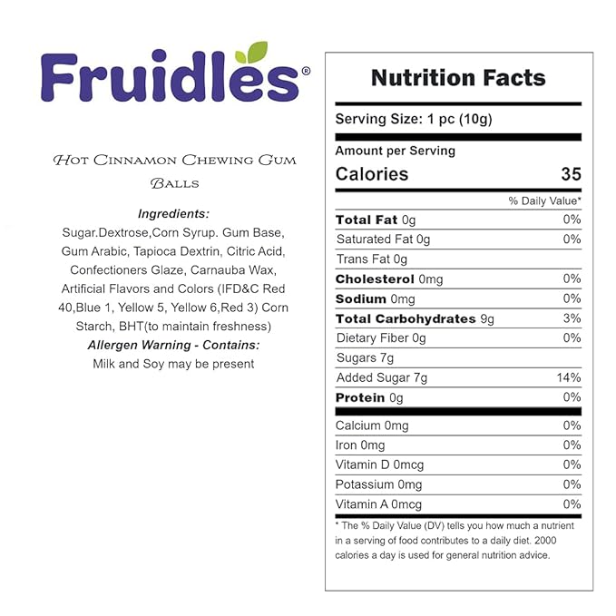 Fruidles Hot Cinnamon Chewing Gum Balls Flavored Candy Buffet Treats, Machine Size Refills, Kosher Certified Parve, 1" Inch (5 Pounds (Bulk))