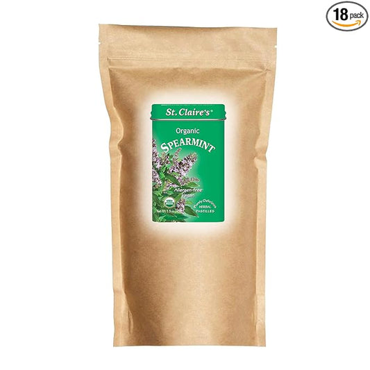 St. Claire's Organic Breath Mints (Spearmint, 27 Ounce Refill Bag, over 800 pieces) | Gluten-Free, Vegan, GMO-Free, Plant-based, Allergen-Free | Made in our Allergen-Free facility