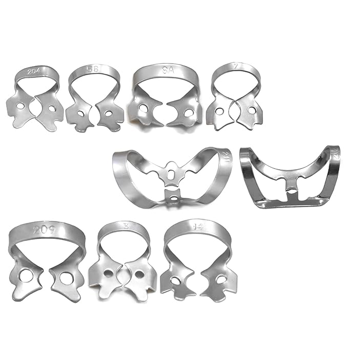 MEDSPO Professional Dental Rubber Dam Clamps | Endodontic Hygenic Brinker Universal Retractors| Tissue Gingival Lower Molars | Restorative Instruments Tools CE (32 Piece Set)