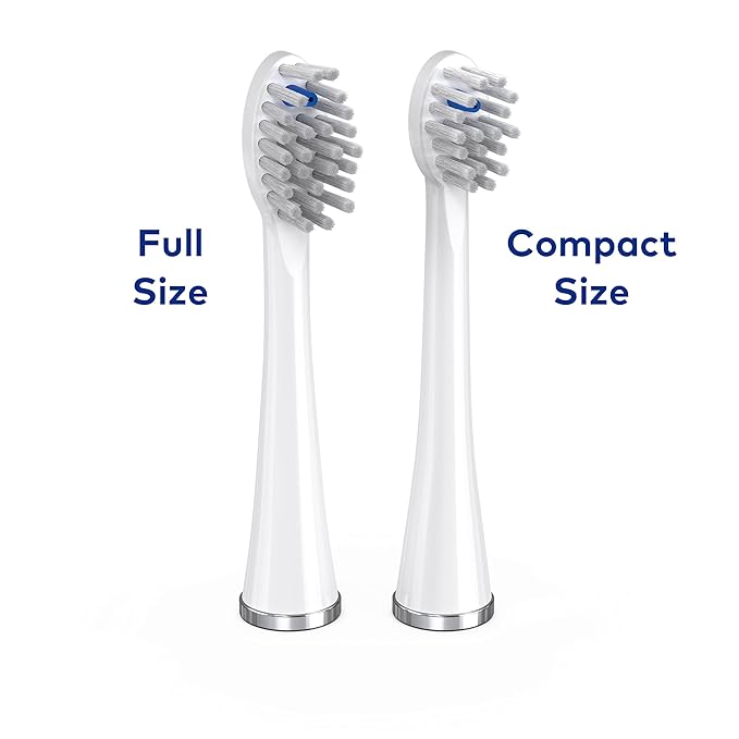 Waterpik Genuine Full Size Replacement Brush Heads With Covers for Sonic-Fusion Flossing Toothbrush SFFB-2EW, 2 Count White