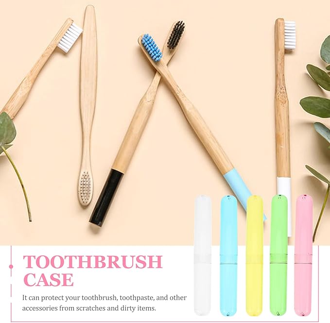 5Pcs Travel Toothbrush Cases with Breathable Covers Portable Toothbrush Holders Organizer for Outdoor and Business Trips Multi-Color Protective Containers