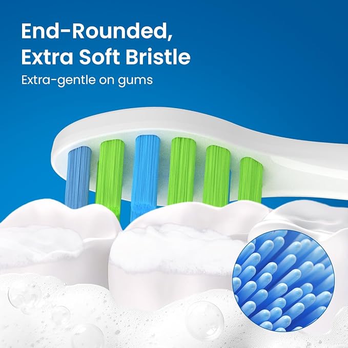 10 Pack Replacement Toothbrush Heads Compatible with 7am2m Electric Toothbrush AM100 AM105 AM111 AM101, Electric Toothbrush Heads with Dustproof Covers, White