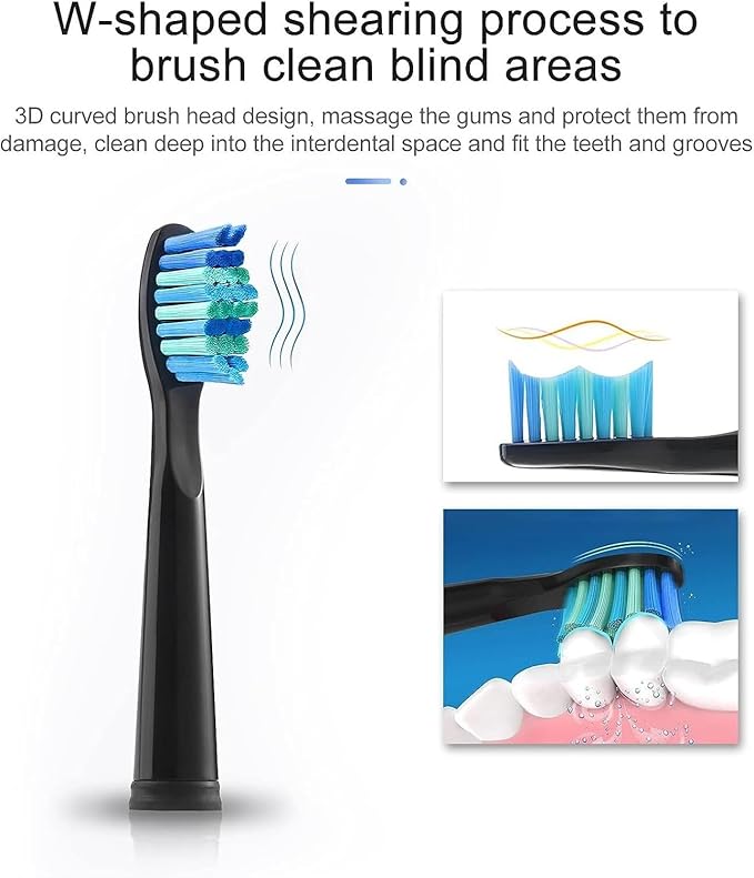 Replaceable Brush Heads Bristle Refill ，Compatibility for Seago/Fairywill Electric Toothbrush FW/SG 507/508/515/551/917/959(Type 3)