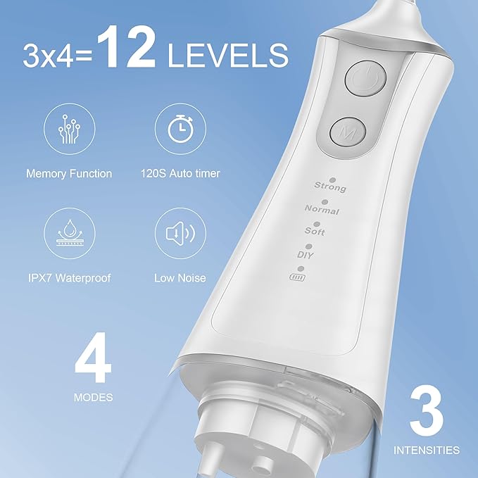 Electric Flosser Water Flosser Portable Dental Flosser Oral Cleaning (L11 White)