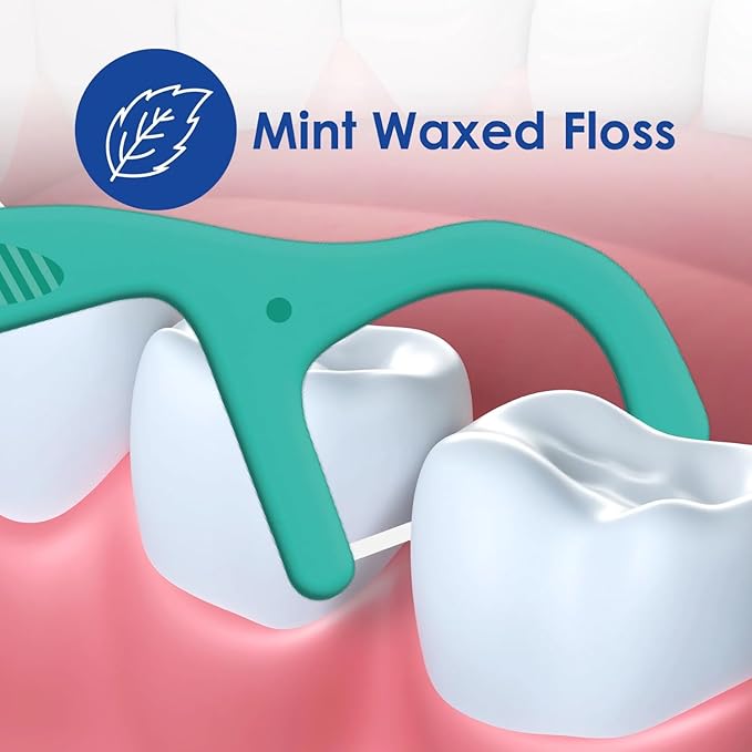 Mint Waxed Dental Flossers, Dr Fresh,s 60 Count – Smooth Glide Floss Picks for Plaque Removal & Gum Care (Pack of 3)
