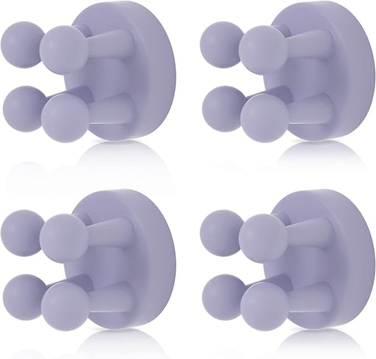 XoYoZo 4 pcs Silicone Toothbrush Holder Multi-Function Hook Waterproof self Adhesive Single Toothbrush Hook Plug Holder for Wall for Hanging Bathroom Kitchen Living Room Office