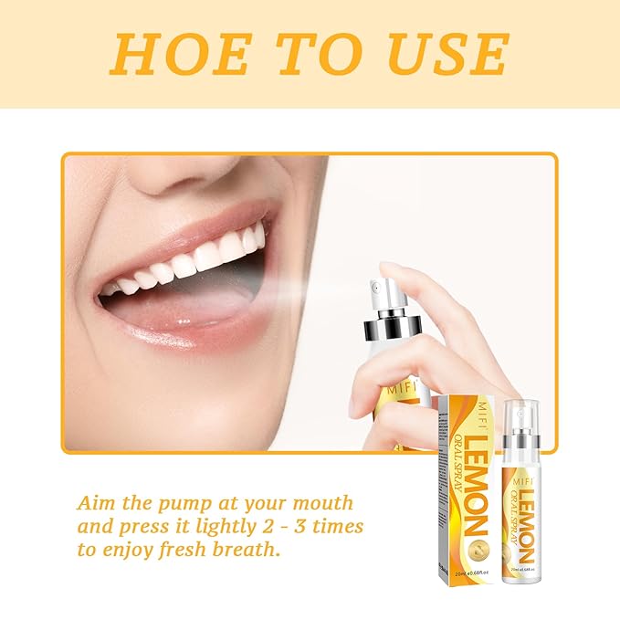 Oral Spray for Adult - Sugar-Free, Breath Freshener Spray, Dry Mouth Spray, Fights Bad Breath, Compact and Portable (Lemon Flavor*2Pack)