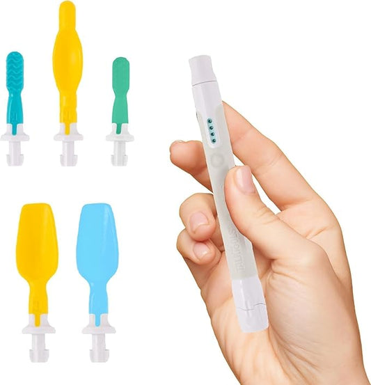 TalkTools Sensi Oral Sensory Therapy Tool with Soft Sensi Jaw Tips (Grey, 5 Tips Set - Grey)