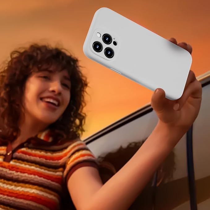 Magnetic for iPhone 15 Pro Case, Compatible with MagSafe, with 9H Nano Screen Protectors, Full Camera Protection, Silicone Shockproof Microfiber Lining Phone Case 6.1", White