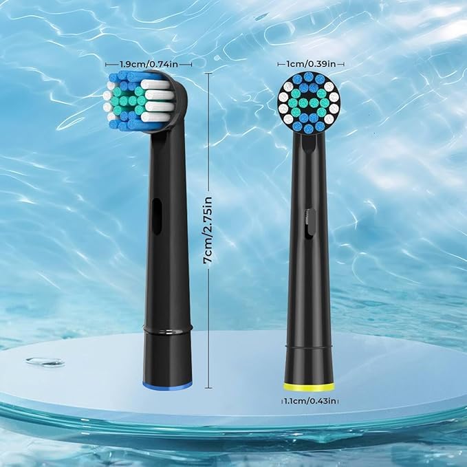 Replacement Toothbrush Heads, Compatible with Oral B Braun, 16 Pcs Professional Electric Brush Heads for Oral B Braun Replacement Heads Refill, Black