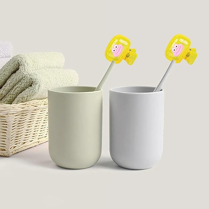 Upgrade Travel Toothbrush Head Covers Toothbrush Protector Cap Brush Pod Case Protective Portable Plastic Clip for Household Travel, Bathroom, School, Camping, Business (L, 2 Pack)