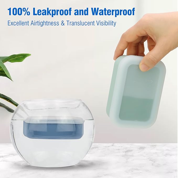 AIMAIMAIMAI Compact Leakproof Travel Soap Case, Silicone Travel Soap Bar Container, Portable Soap Box with Drainage Layer for Camping, Gym (Light Green)