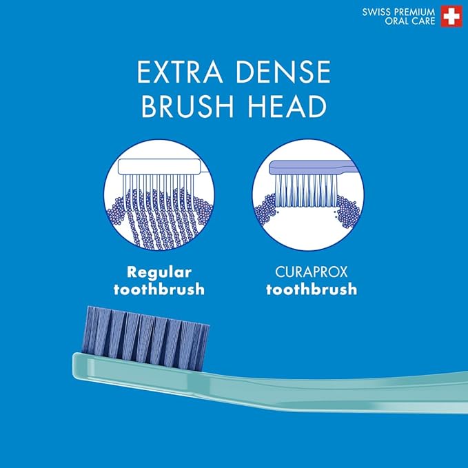 Curaprox CS 3960 Super Soft Toothbrush– Adult Gum and Tooth Care | Super Soft Curen® Filaments for Gentle Cleaning | Assorted Colours, Single Pack