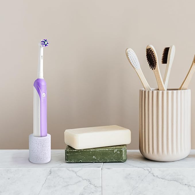 Diatomite Toothbrush Holder Stand with Strong Water Absorption Practical Drying Toothbrush Organizer for Bathroom Counter Absorbent Diatom Mud Material Suitable for Shower and