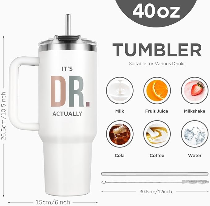 PhD Graduation Gifts, Doctor Gifts, It's Dr Actually Tumbler 40oz, Doctor Phd Doctorate Gift for Women Men Doctoral Graduates, Doctorate Doctors Graduation Gift, Doctoral Degree