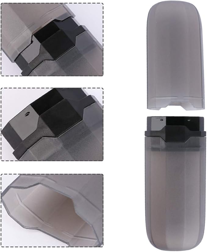Yeeco Transparent Black Toothbrush Travel Case 2 Packs, Plastic Holder, 7.9"2.1"1.2" Portable for Traveling