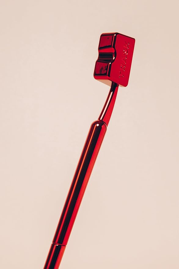 TRASK The Better Brush - Luxury Soft Bristle Dentist Designed Manual Toothbrush for Adults, Ruby Red