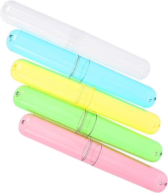 5Pcs Travel Toothbrush Cases with Breathable Covers Portable Toothbrush Holders Organizer for Outdoor and Business Trips Multi-Color Protective Containers