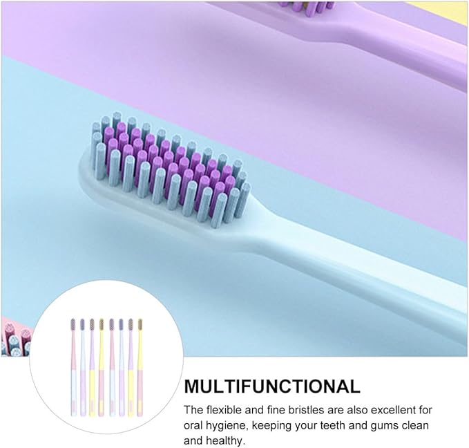 8pcs Adult Toothbrushes Small Head Soft Bristles Flexible Gum Care Family Toothbrush Set for Home and Travel
