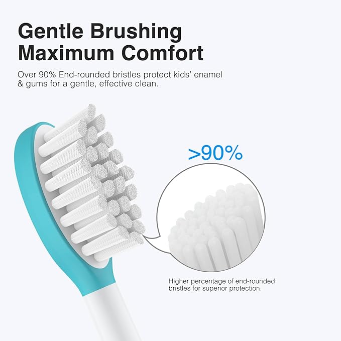 Kids Replacement Toothbrush Heads for Philips Sonicare Kids Replacement Heads, Soft Standard Brush Head for 7-12 Child,for Phillips Sonic Care Electric Small Brush HX6032/94,HX6320,4 Blue+4 Pink