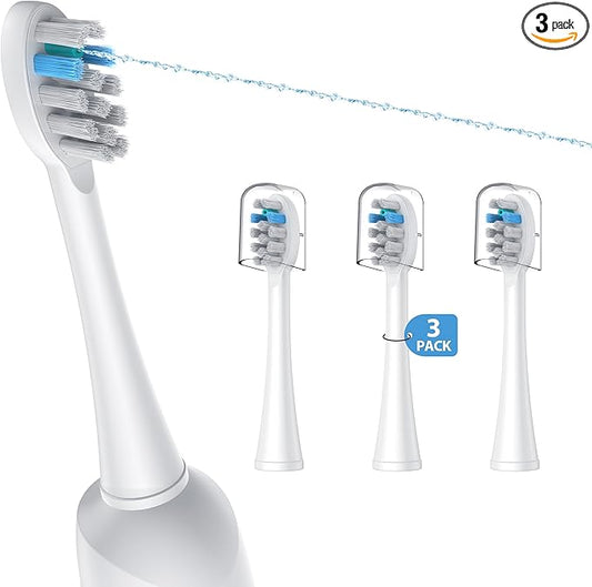3 Pack Toothbrush Replacement Heads Compatible with WaterPik Sonic Fusion 2.0, FitMount Flossing Brush Head Fit for Water-Pic SF-01 SF-02 and 2.0 SF-03 SF-04