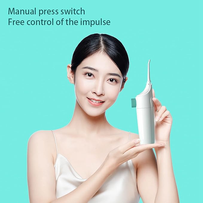 Cordless Water Dental Flosser Non-Electric Simple Operation, Oral Irrigator Portable Affordable for Home & Travel, Tonsil Stone Remover Safe for Pregnant Women and Children (White)