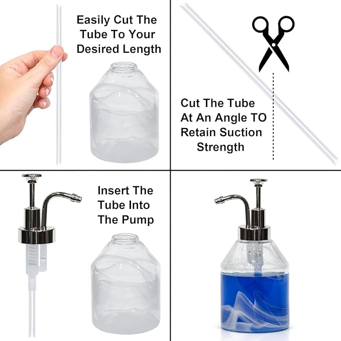 Soap Dispenser Pump Head, Replacement for 1.3in (33 mm) Neck Size Bottles, Rust Proof & Leak Proof for Soap Lotion Bottle Upcycling (Silver)