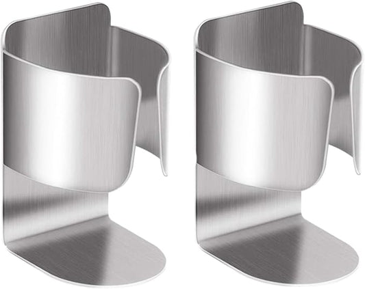 Electric Toothbrush Holder Wall Mount, 304 Stainless Steel Self-Adhesive Bathroom Organizer for Electric Toothbrush, Toothpaste & Face Wash-Space Saving, Waterproof, Holds Up to 10lbs (Silver 2 Pack)