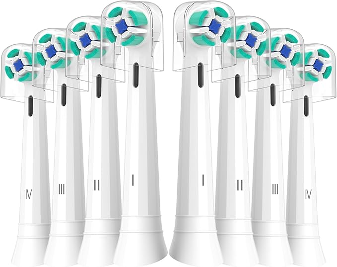 Replacement Heads Compatible with Oral B iO Electric Toothbrush, Toothbrush Heads Fit for Oral-B iO 2/3/4/5/6/7/8/9/10 Series with Covers, White 8pcs