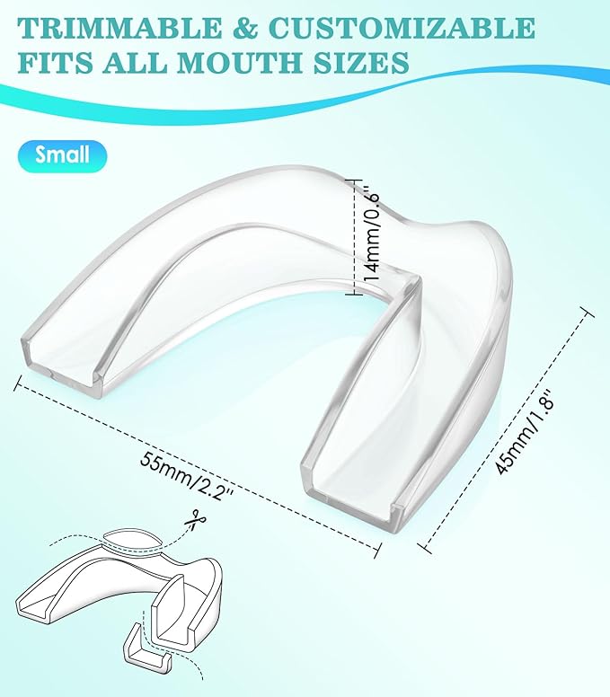 Mouth Guard for Grinding Teeth at Night,Upgraded Safety EVA Material, Night Guards for Teeth Grinding, Small (4 Pack),Transparent