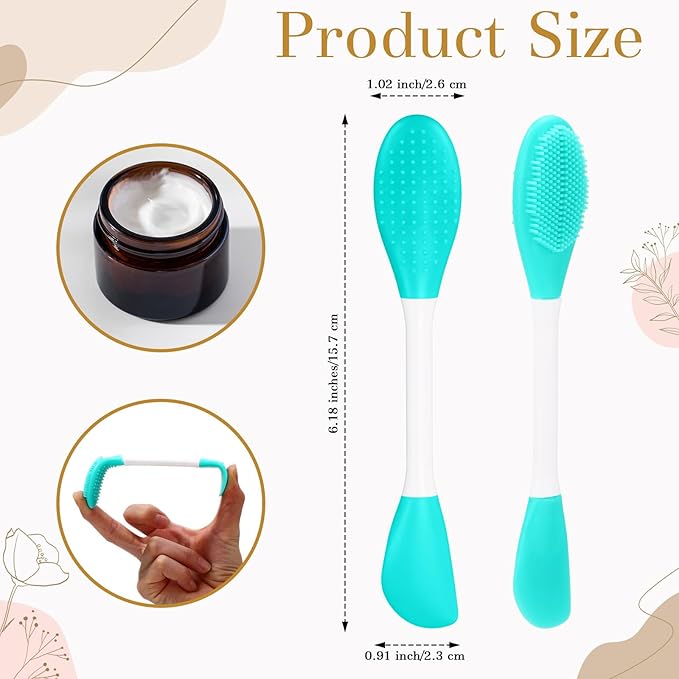 50 Pcs Facial Cleansing Brush, 2 in 1 Silicone Face Mask Brush Applicator & Face Scrubber for Exfoliating Massaging Remove Blackhead Makeup Skincare Applicator, Mud Clay Body Lotion DIY Mask