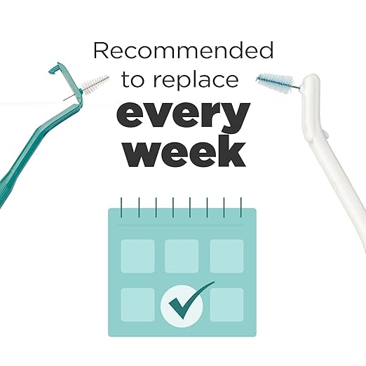 GUM Proxabrush Go-Betweens Refills - Moderate - Compatible with GUM Permanent Handle - Reusable Interdental Brushes - Soft Bristled Dental Picks, 8 Count