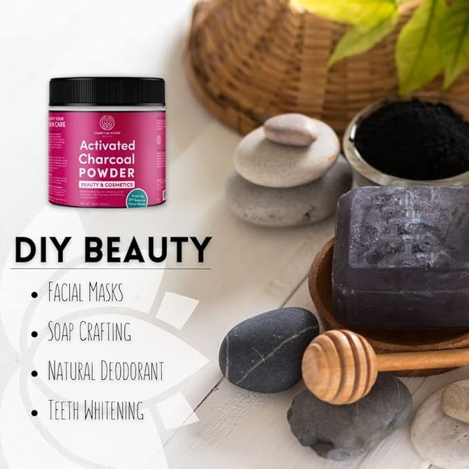 Charcoal House Activated Bamboo Charcoal Powder Food Grade - Beauty & Cosmetics - Use in Skin Care, Body Scrub, Facial Cleanser, Soap Making, Face Wash & Teeth- 11 oz