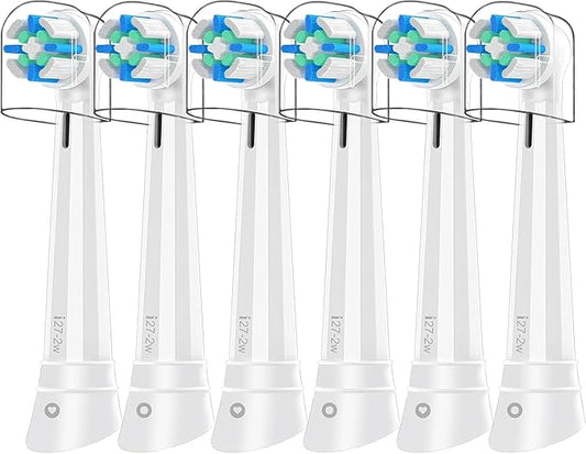 6pcs iO Replacement Heads Compatible with Oral B IO 2/3/4/5/6/7/8/9/10 Series Electric Toothbrush,Compatible with Oral B io Series Toothbrush Heads with Medium Bristles,White