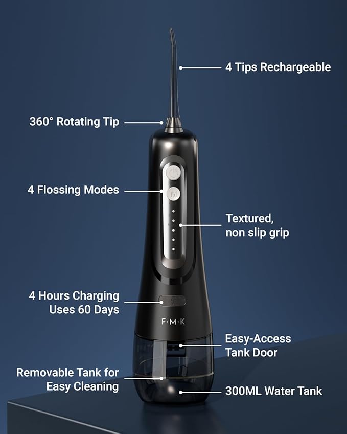 Water Flosser & Electric Toothbrush for Adults Oral Irrigator & Sonic Toothbrush 2-1 Oral Clean Kit (Black)